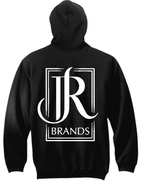 This is some of our work Black Hoodie JJR Brands Branding 